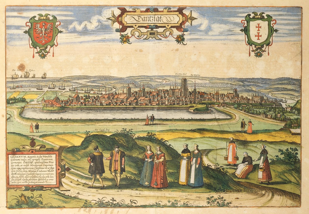 Gdańsk z Miast Świata – Georg Braun autorstwa Georg Braun and Hogenberg Franz