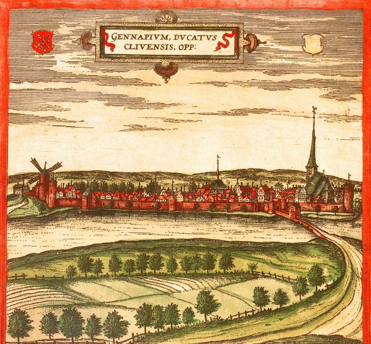 Gennep, Holandia autorstwa Georg and Hogenberg Franz (1535 90) Braun