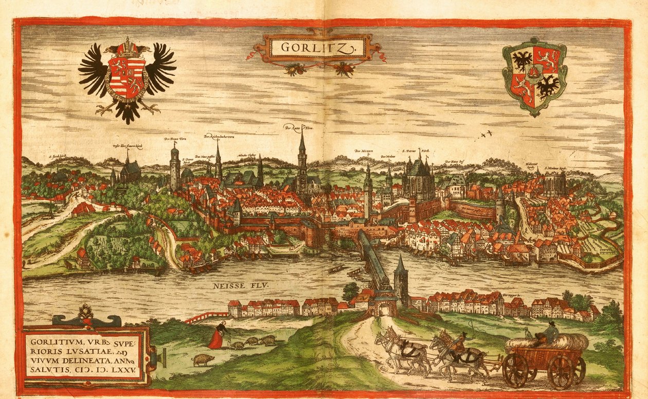 Gorlitz, Niemcy autorstwa Georg and Hogenberg Franz (1535 90) Braun