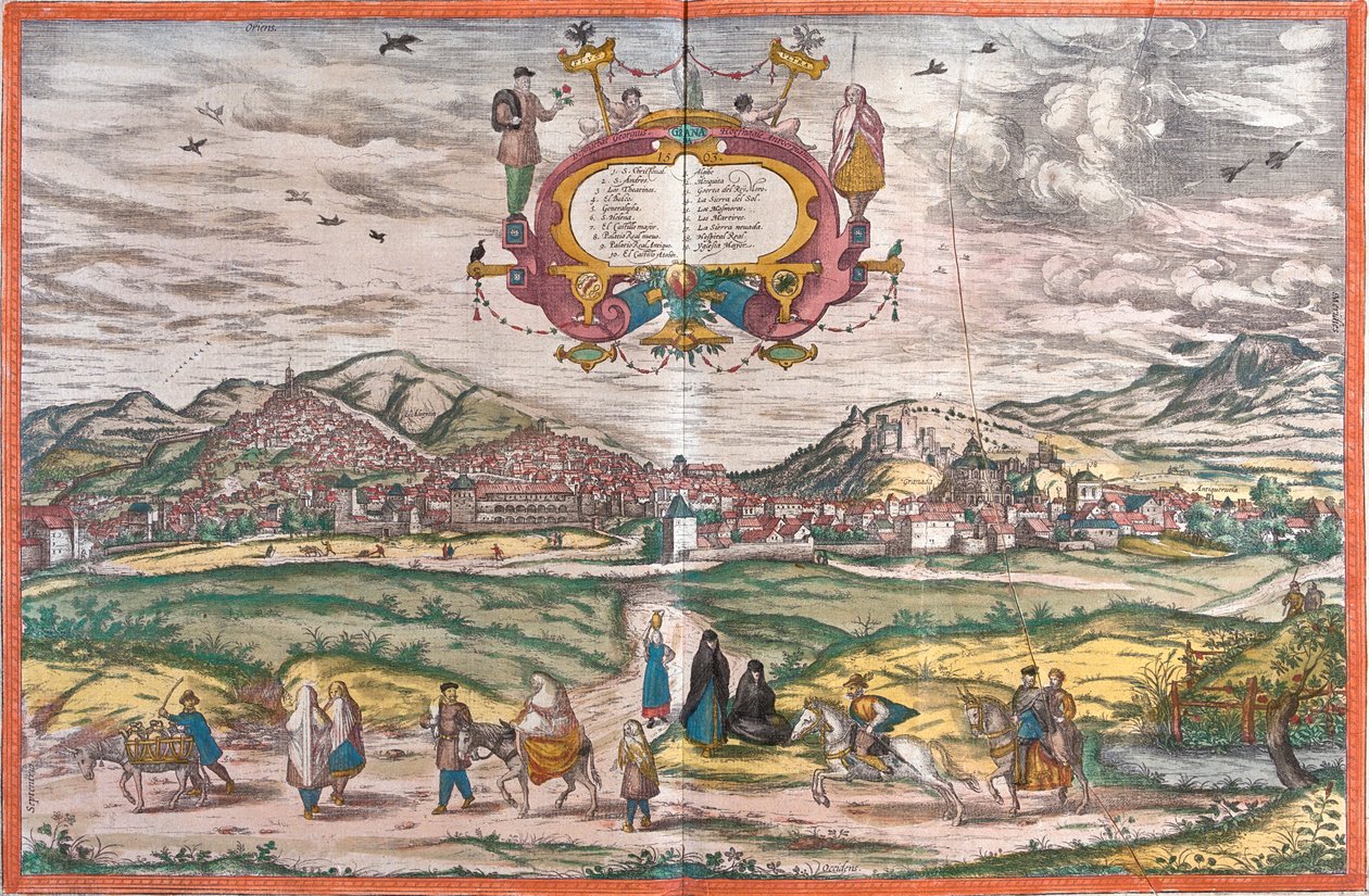 Granada, Hiszpania autorstwa Georg and Hogenberg Franz (1535 90) Braun