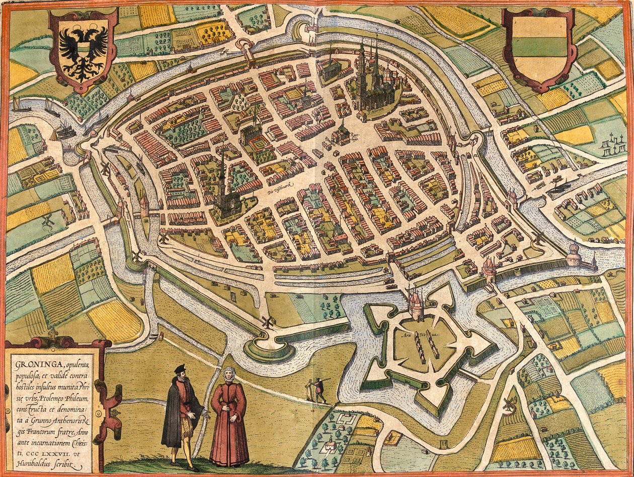 Groningen, Holandia autorstwa Georg and Hogenberg Franz (1535 90) Braun