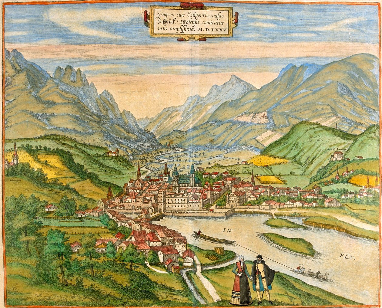 Innsbruck, Austria autorstwa Georg and Hogenberg Franz (1535 90) Braun