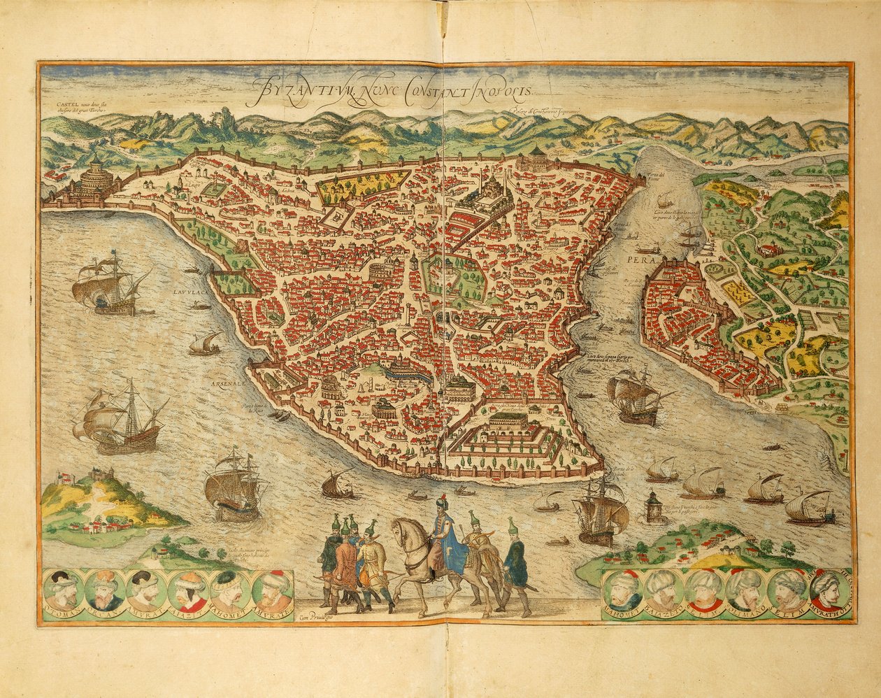 Stambuł z Miast Świata autorstwa Georga Braun autorstwa Georg Braun and Hogenberg Franz