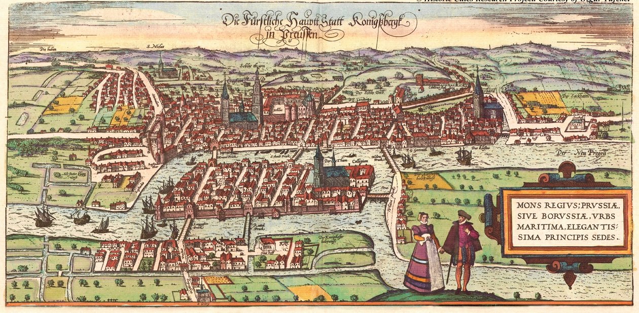 Kaliningrad, Rosja autorstwa Georg and Hogenberg Franz (1535 90) Braun