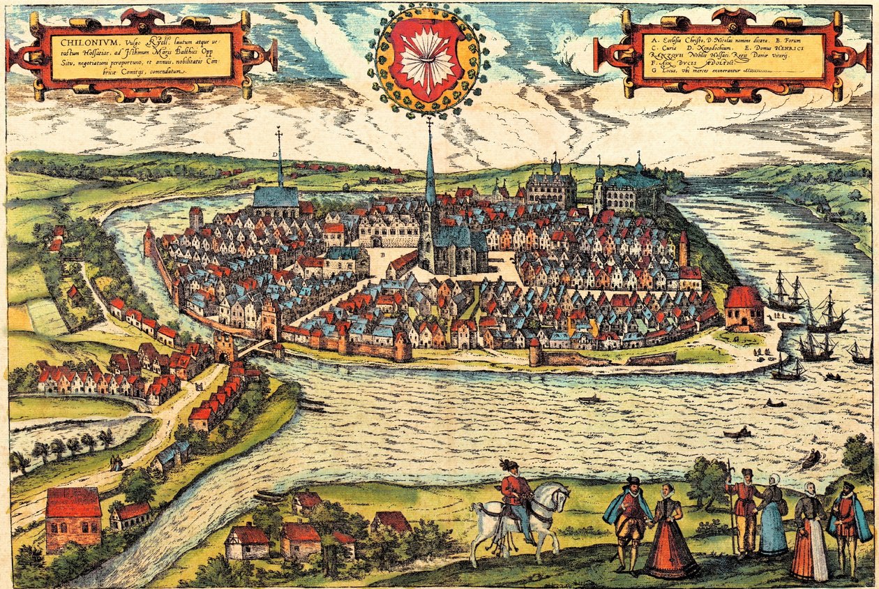 Kilonia, Niemcy autorstwa Georg and Hogenberg Franz (1535 90) Braun