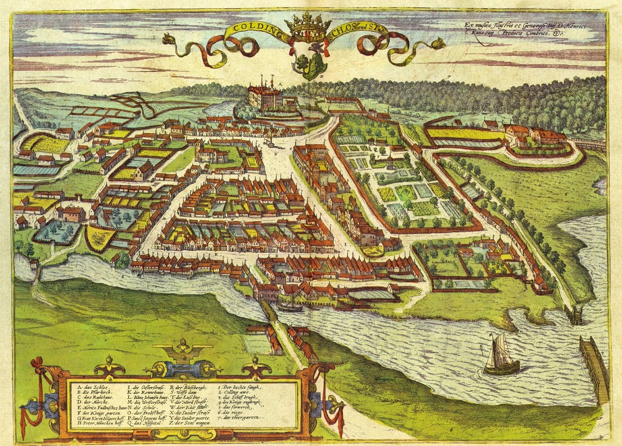 Kolding, Dania autorstwa Georg and Hogenberg Franz (1535 90) Braun