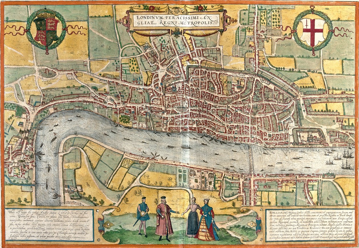 Londyn, Wielka Brytania autorstwa Georg and Hogenberg Franz (1535 90) Braun