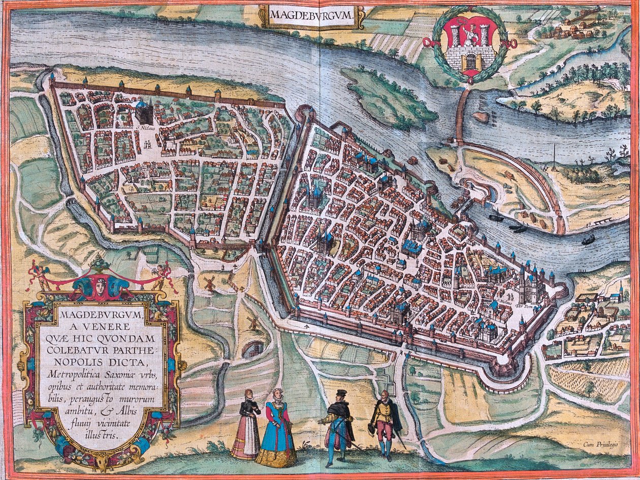 Magdeburg, Niemcy autorstwa Georg and Hogenberg Franz (1535 90) Braun