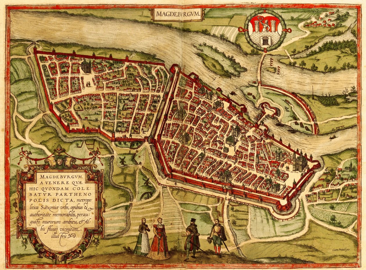 Magdeburg, Niemcy autorstwa Georg and Hogenberg Franz (1535 90) Braun