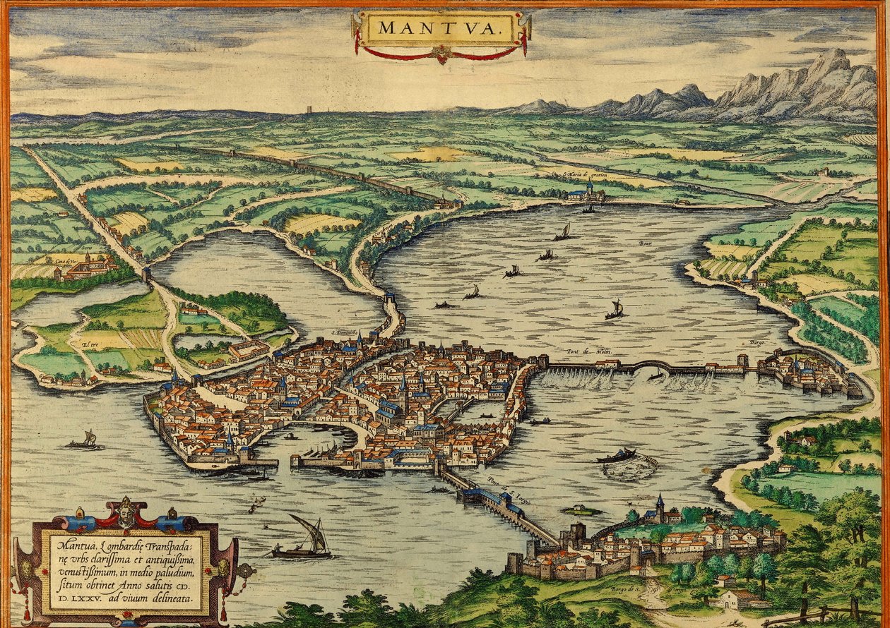 Mantua, Włochy autorstwa Georg and Hogenberg Franz (1535-90) Braun
