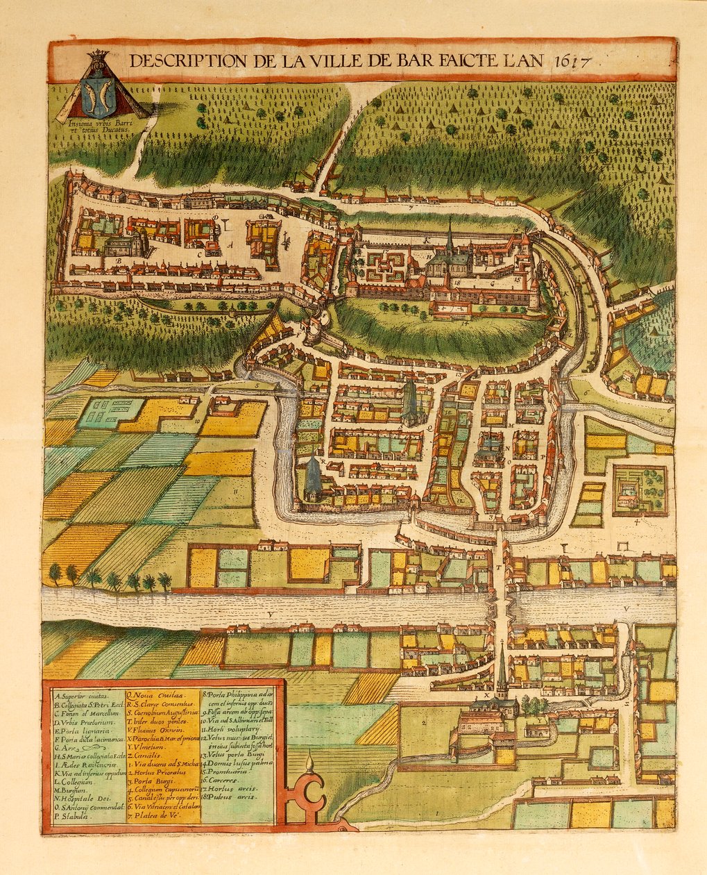 Mapa Bar-Le-Duc z miast świata autorstwa Georga Braun autorstwa Georg Braun and Hogenberg Franz