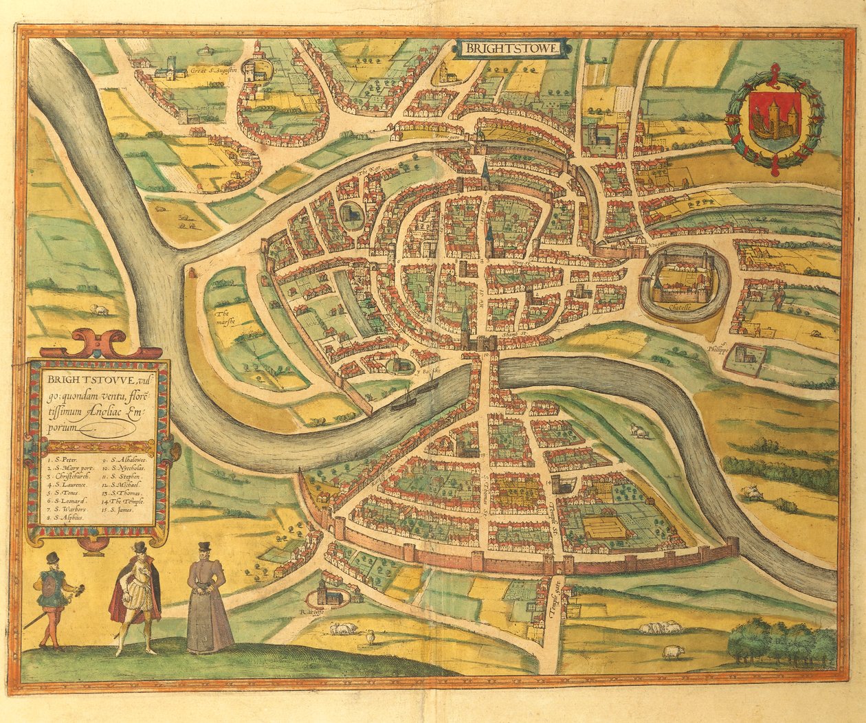 Mapa Bristolu z miast świata autorstwa Georga Braun autorstwa Georg Braun and Hogenberg Franz