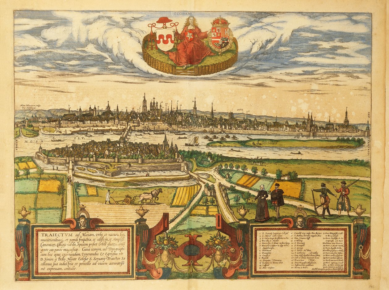 Mapa Maastricht z miast świata autorstwa Georga Braun autorstwa Georg Braun and Hogenberg Franz