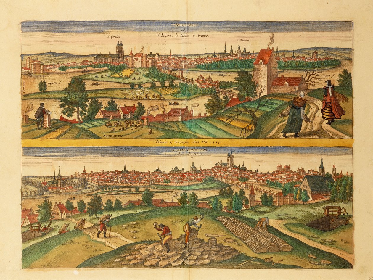 Mapa wycieczek i złości z miast świata autorstwa Georga Braun autorstwa Georg Braun and Hogenberg Franz