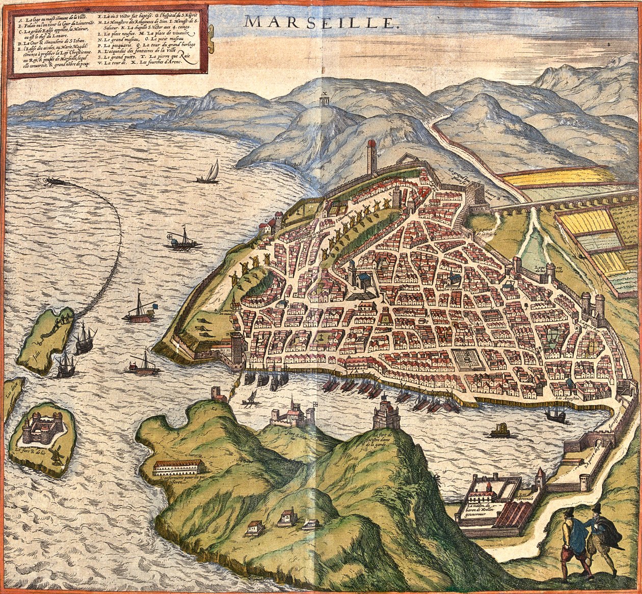 Marsylia, Francja autorstwa Georg and Hogenberg Franz (1535 90) Braun