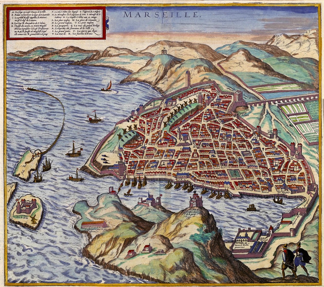 Marsylia, Francja autorstwa Georg and Hogenberg Franz (1535 90) Braun