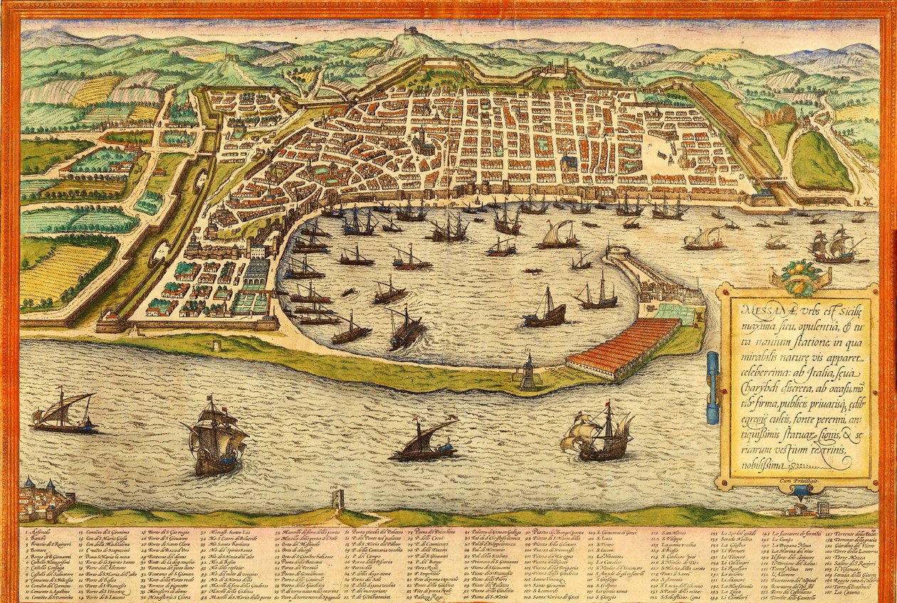 Mesyna, Włochy autorstwa Georg and Hogenberg Franz (1535 90) Braun