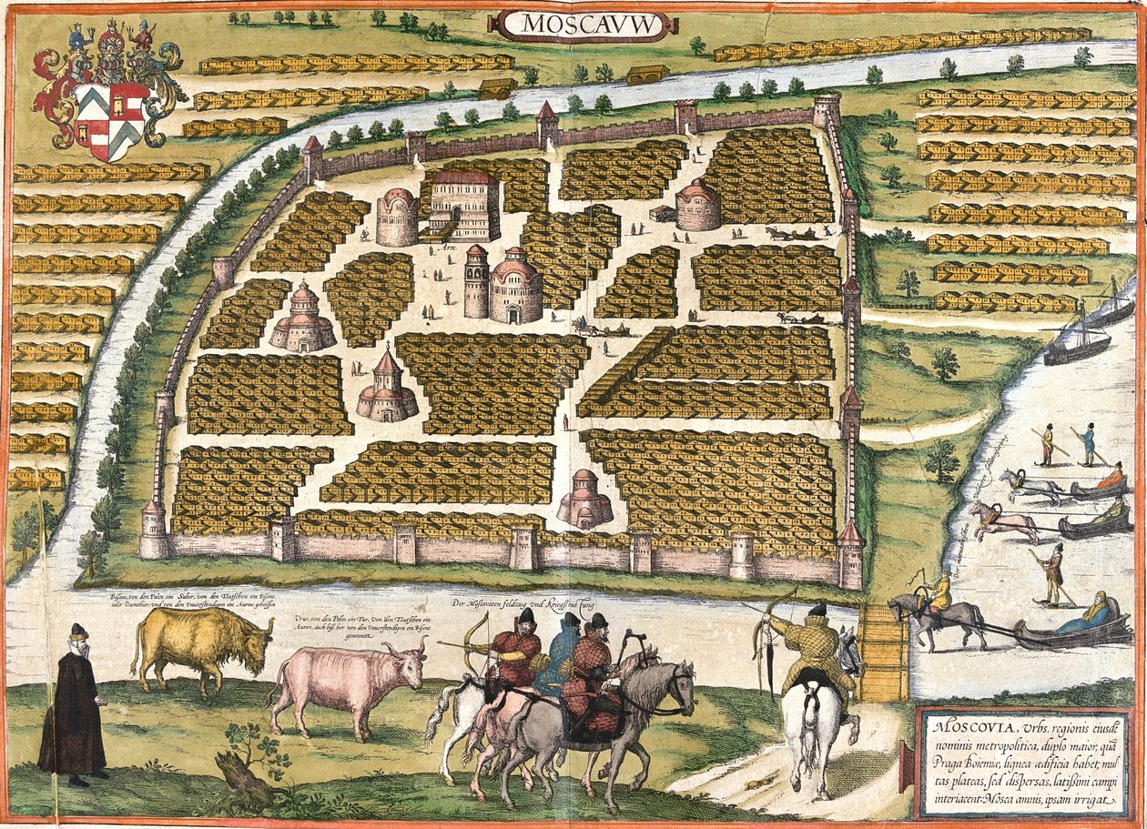 Moskwa, Rosja autorstwa Georg and Hogenberg Franz (1535 90) Braun