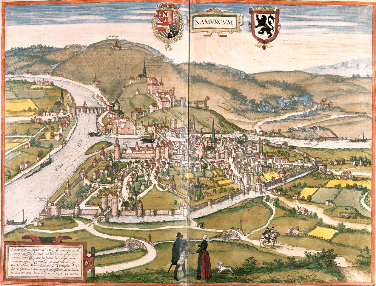 Namur, , Belgia autorstwa Georg and Hogenberg Franz (1535 90) Braun