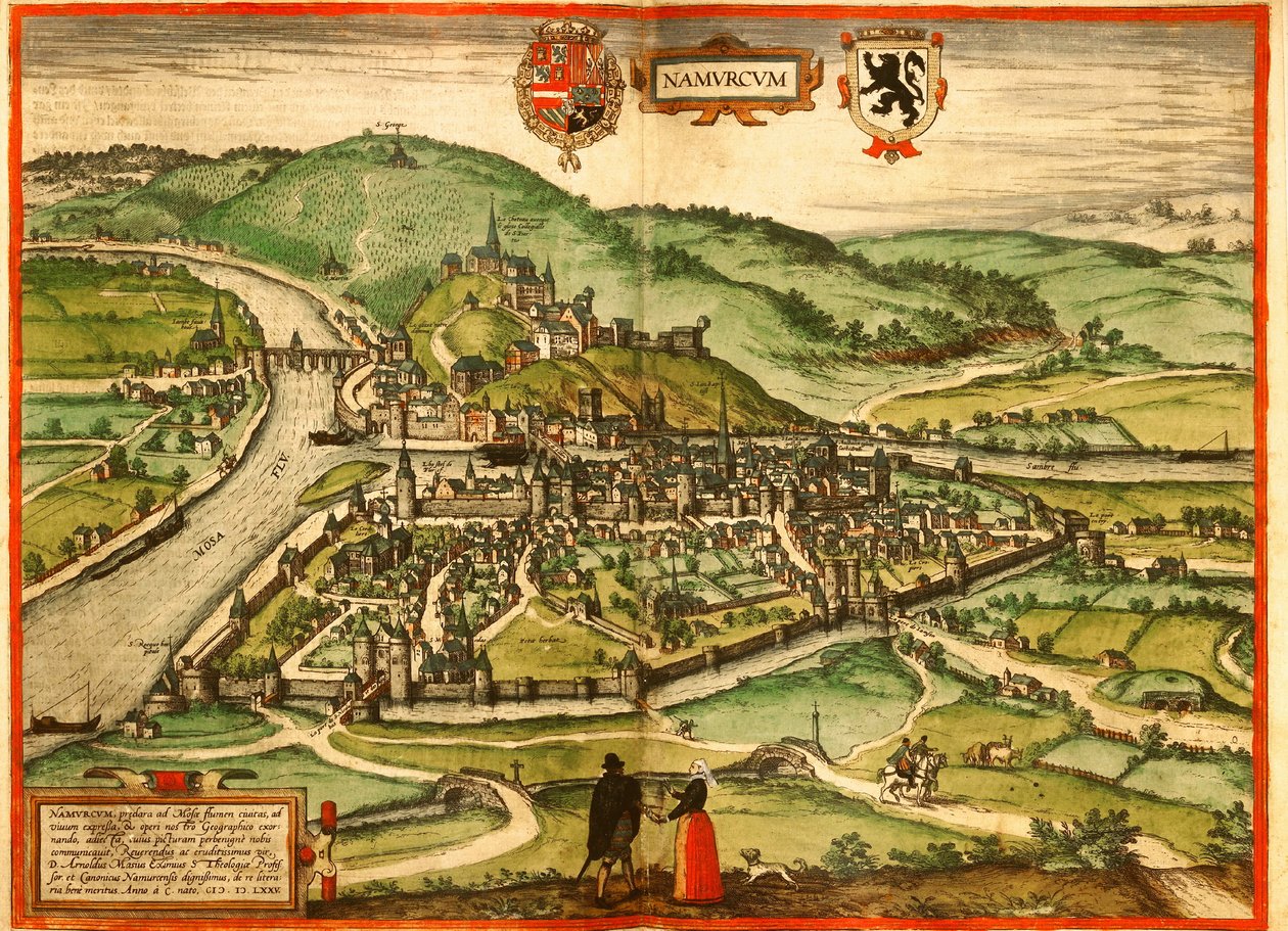 Namur, Belgia autorstwa Georg and Hogenberg Franz (1535 90) Braun