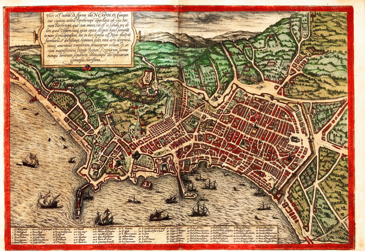 Neapol, Neapol, Włochy autorstwa Georg and Hogenberg Franz (1535 90) Braun