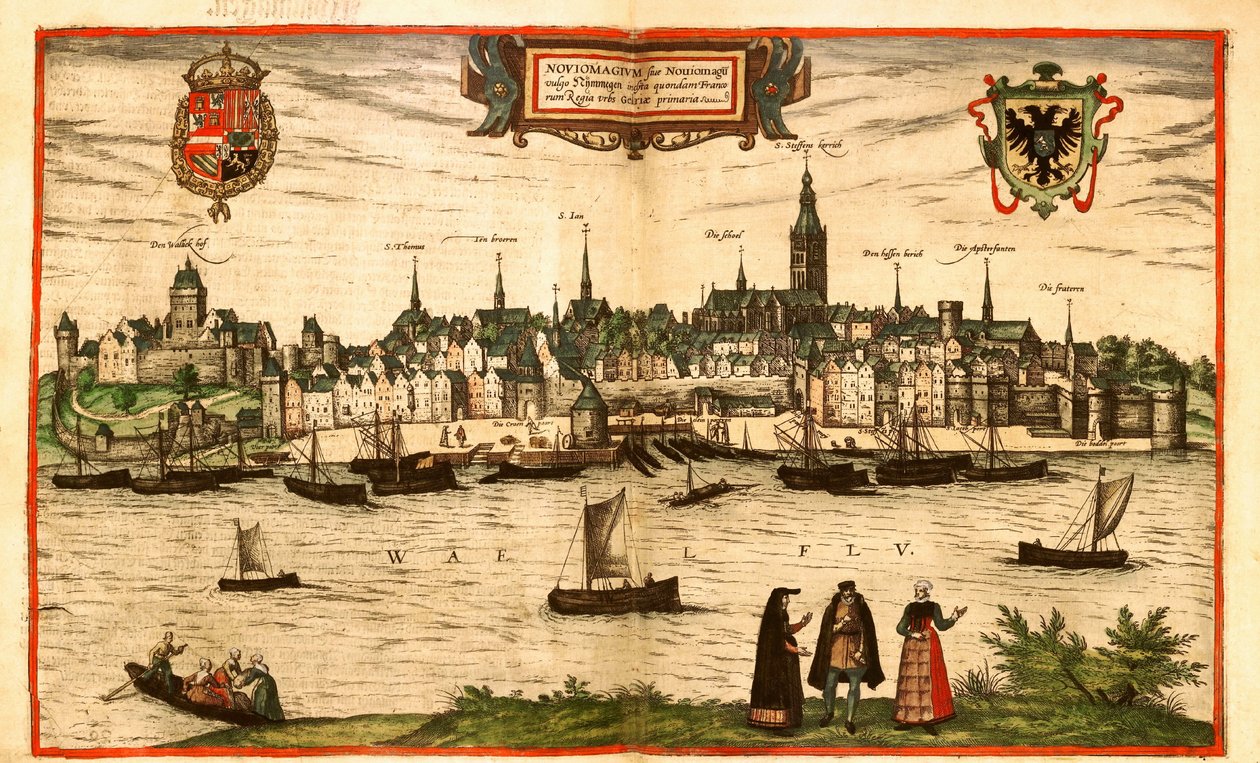 Nijmegen, Holandia autorstwa Georg and Hogenberg Franz (1535 90) Braun