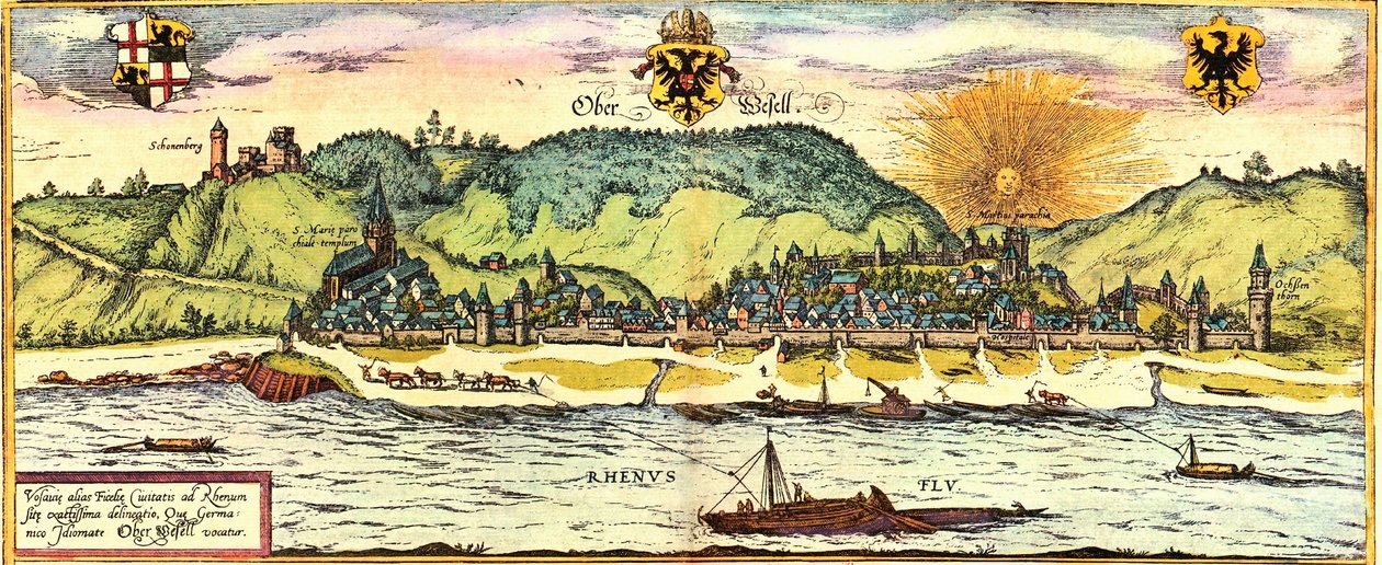 Oberwesel, Niemcy autorstwa Georg and Hogenberg Franz (1535 90) Braun
