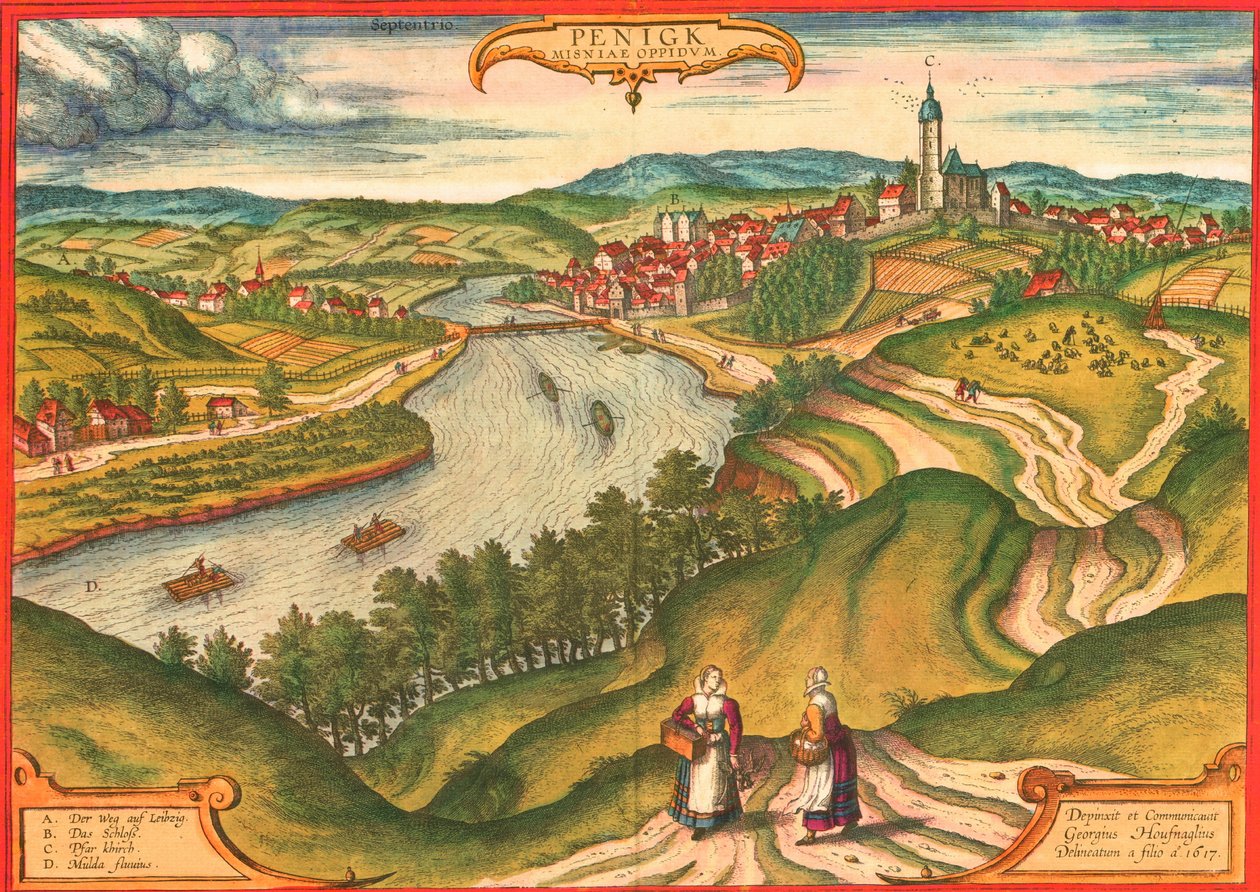 Penig, Niemcy autorstwa Georg and Hogenberg Franz (1535 90) Braun