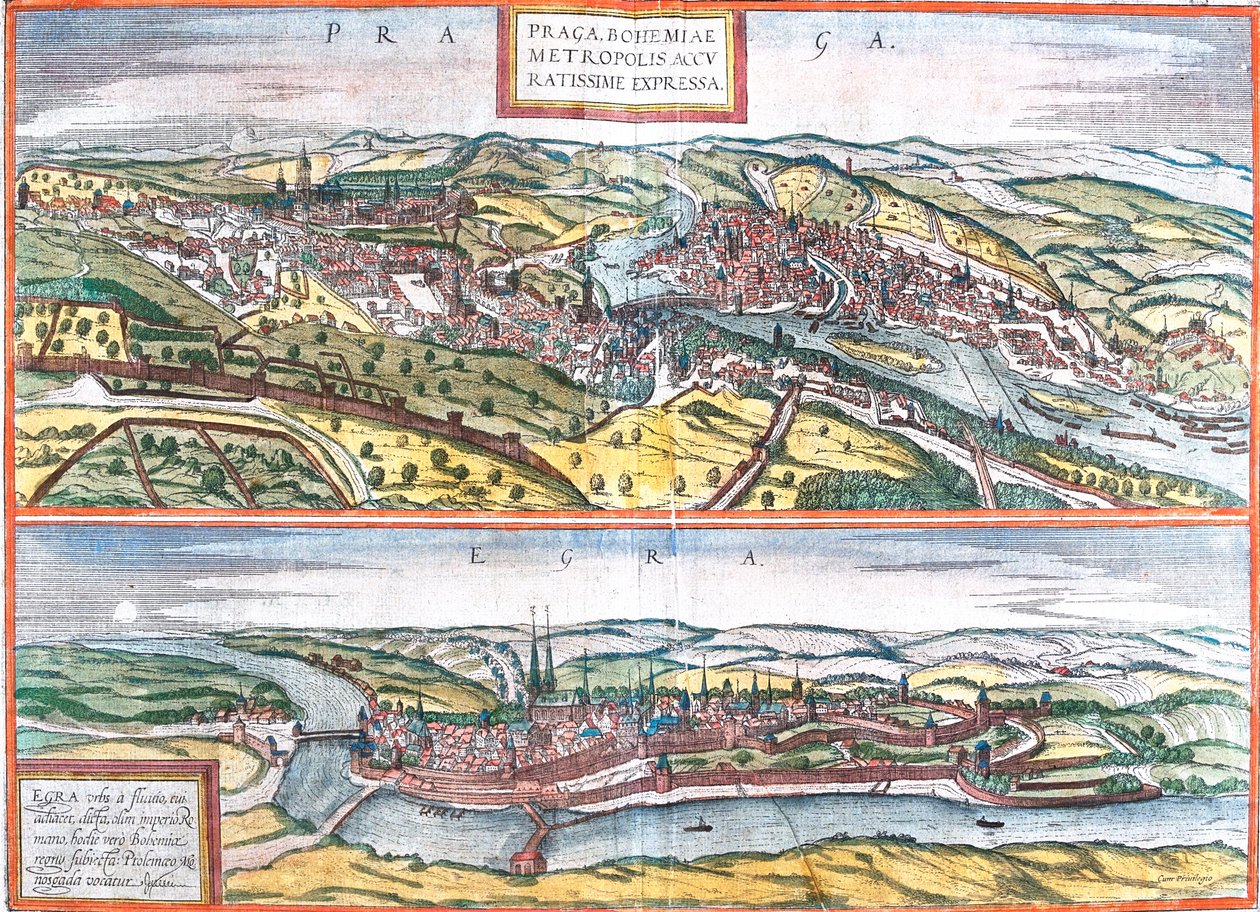 Praga, Cheb, Republika Czeska autorstwa Georg and Hogenberg Franz (1535 90) Braun