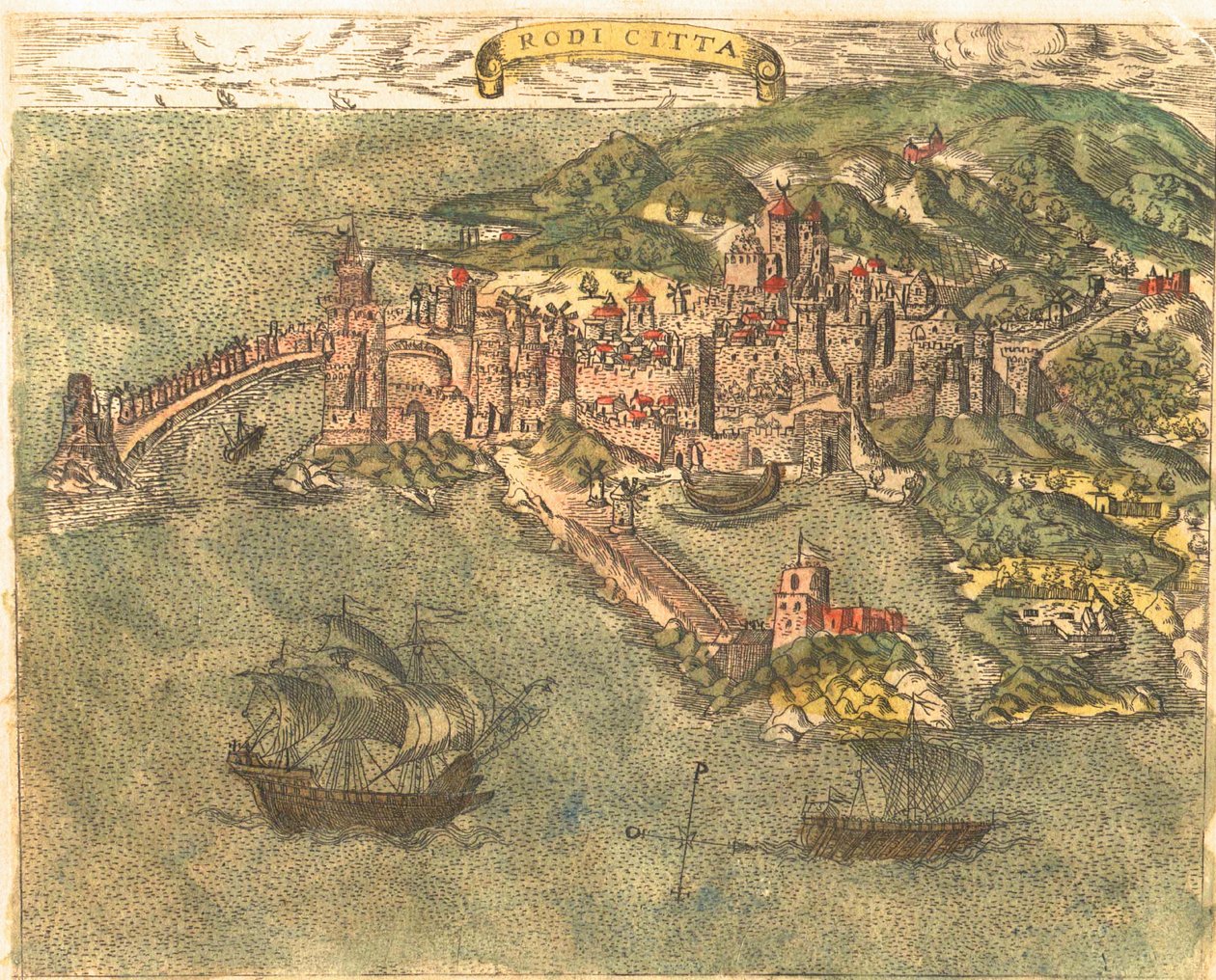 Rodos, Grecja autorstwa Georg and Hogenberg Franz (1535 90) Braun