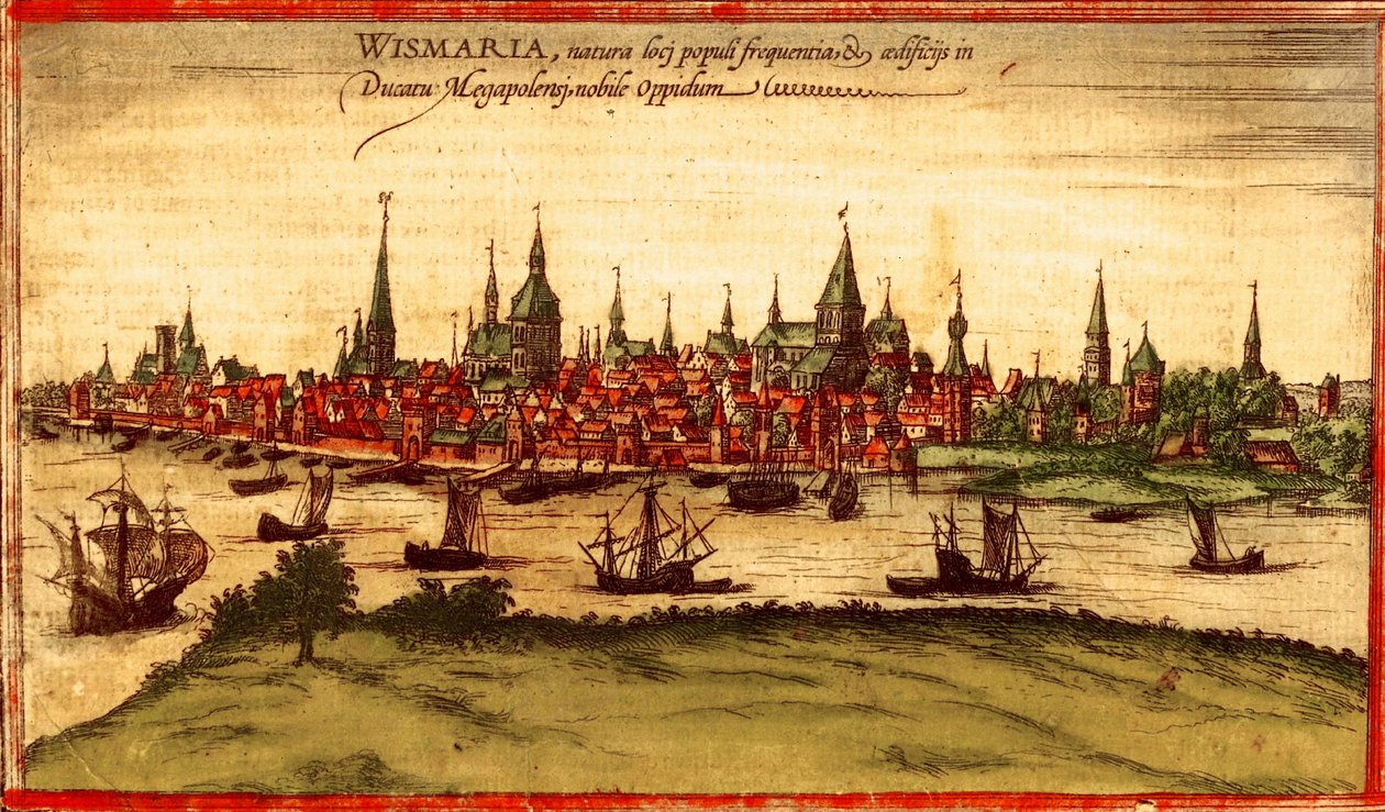 Rostock, Niemcy autorstwa Georg and Hogenberg Franz (1535 90) Braun