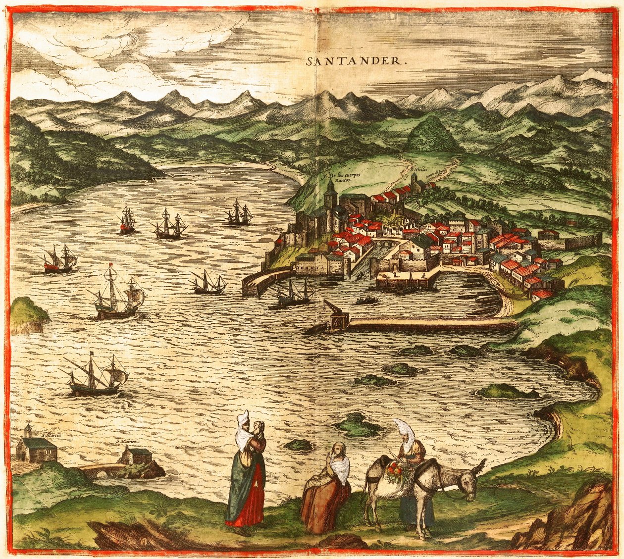 Santander autorstwa Georg and Hogenberg Franz (1535 90) Braun