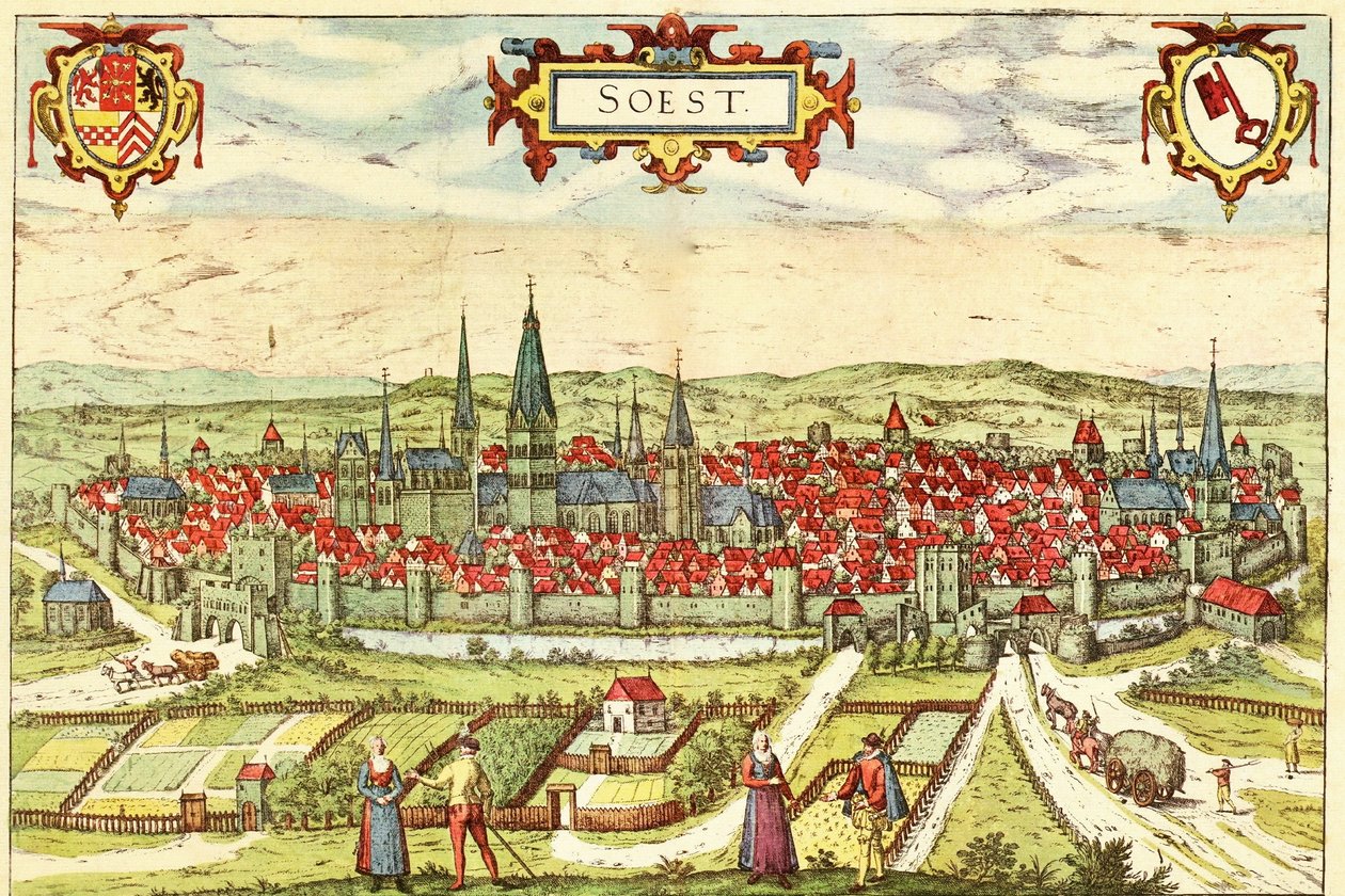 Soest, Niemcy autorstwa Georg and Hogenberg Franz (1535 90) Braun