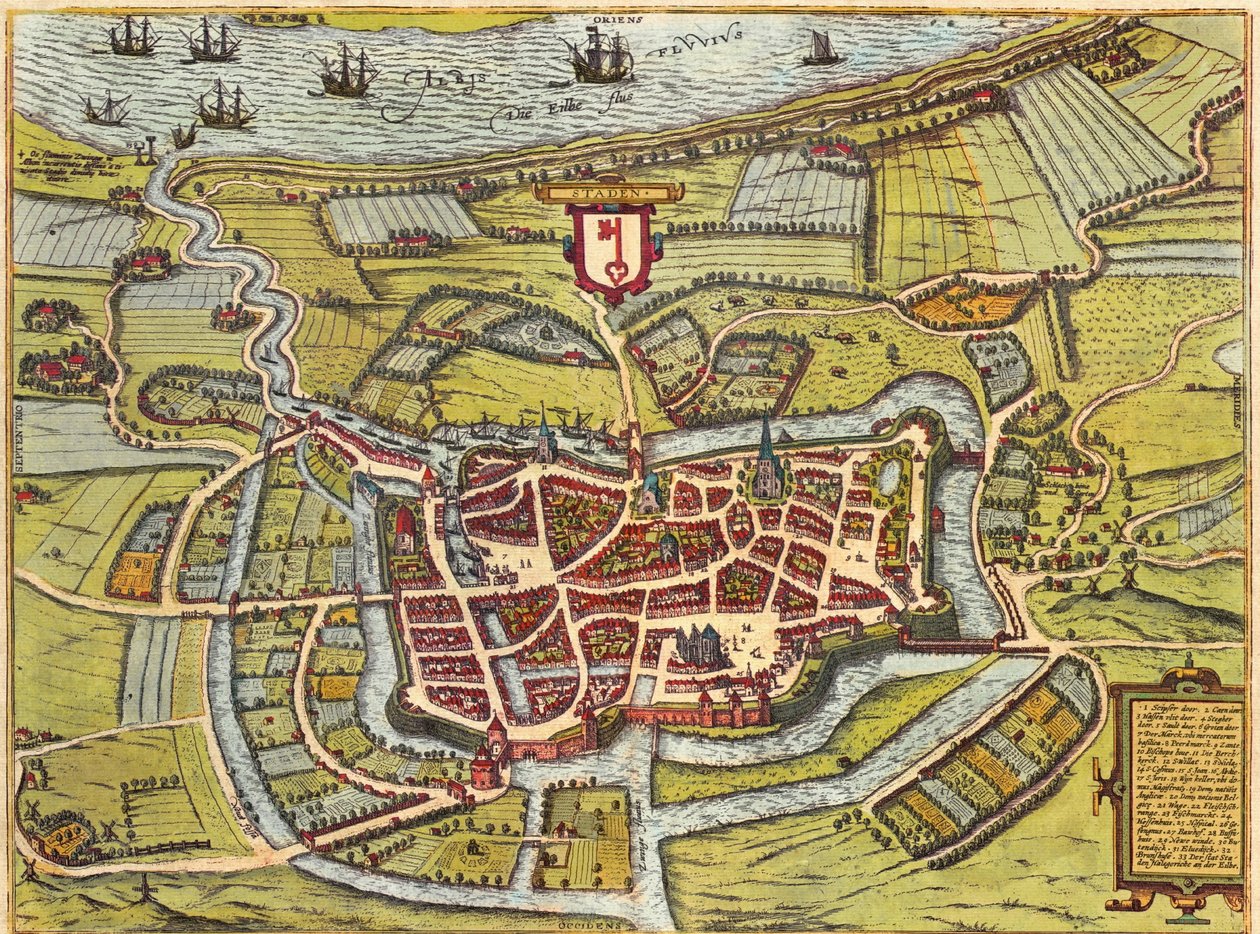 Stade, Hamburg, Niemcy autorstwa Georg and Hogenberg Franz (1535 90) Braun