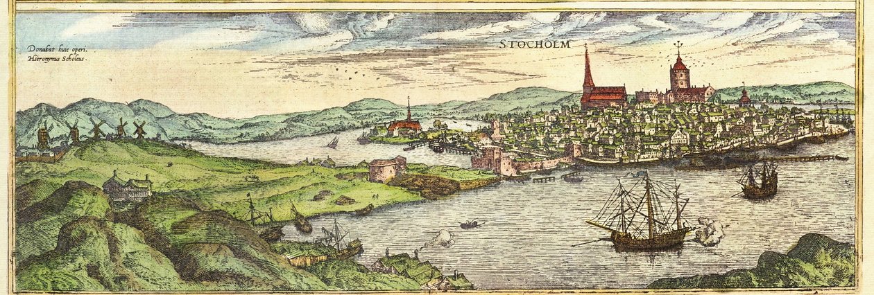 Sztokholm, Szwecja autorstwa Georg and Hogenberg Franz (1535 90) Braun