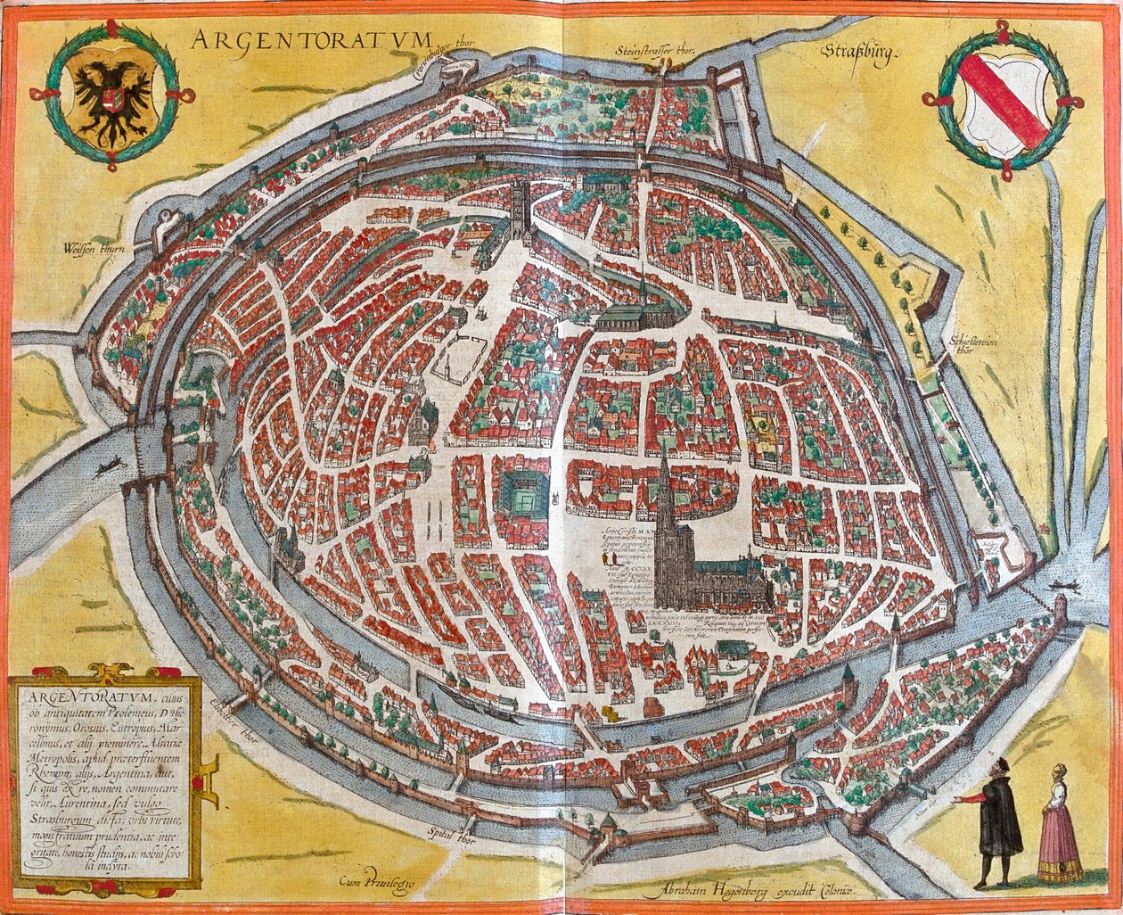 Strasburg, Francja autorstwa Georg and Hogenberg Franz (1535 90) Braun