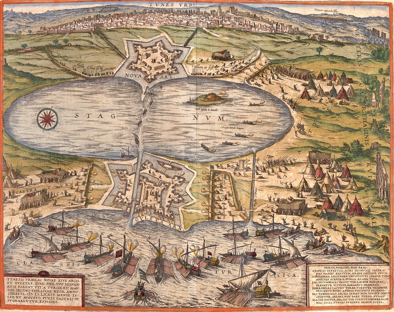 Tunis, Tunezja autorstwa Georg and Hogenberg Franz (1535 90) Braun