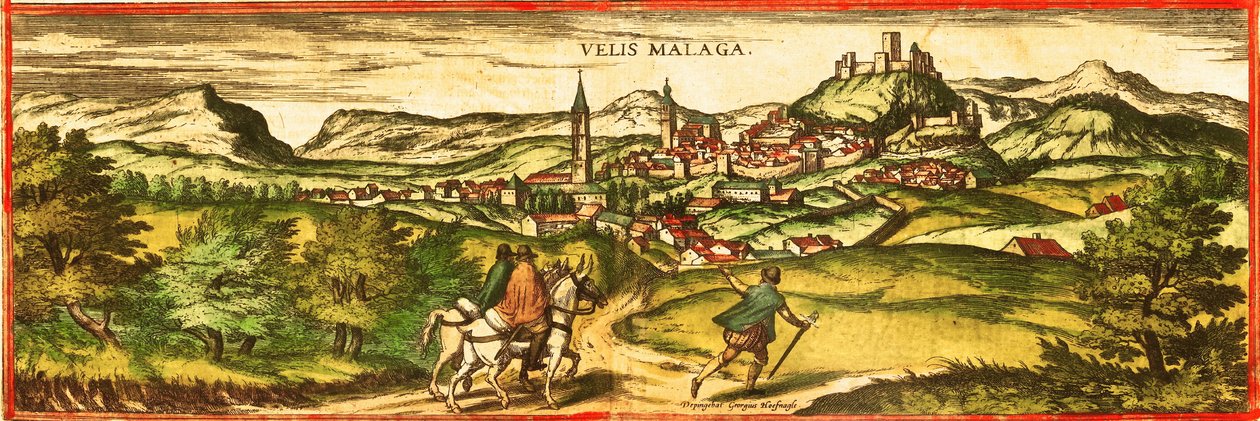 Velez Malaga, Hiszpania autorstwa Georg and Hogenberg Franz (1535 90) Braun