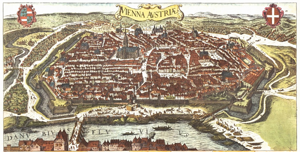 Vienna, Austria, Wien autorstwa Georg and Hogenberg Franz (1535 90) Braun