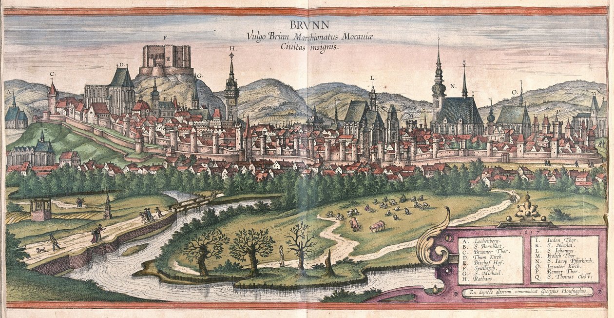 Brno, Czechy (grawerowanie autorstwa Georg Braun and Hogenberg Franz