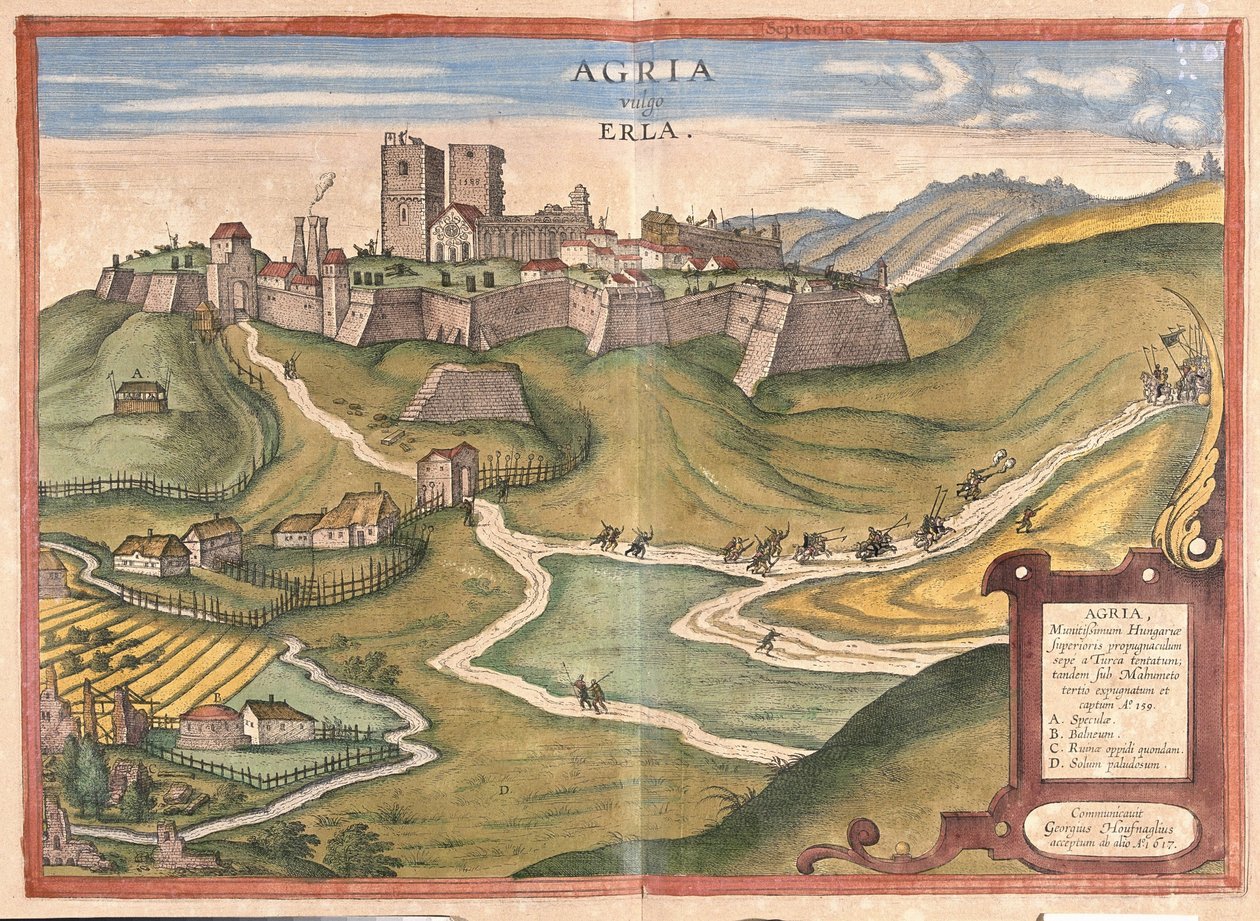 Eger, Węgry (grafika autorstwa Georg Braun and Hogenberg Franz