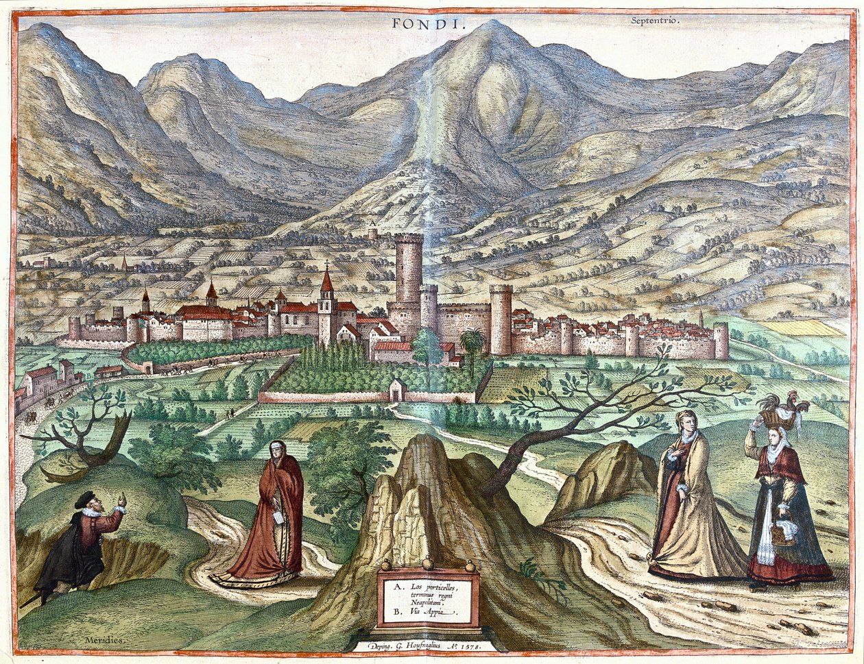 Fondi (kraj rzymski), Włochy autorstwa Georg Braun and Hogenberg Franz