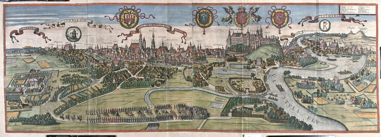 Kraków, Polska (grafika autorstwa Georg Braun and Hogenberg Franz