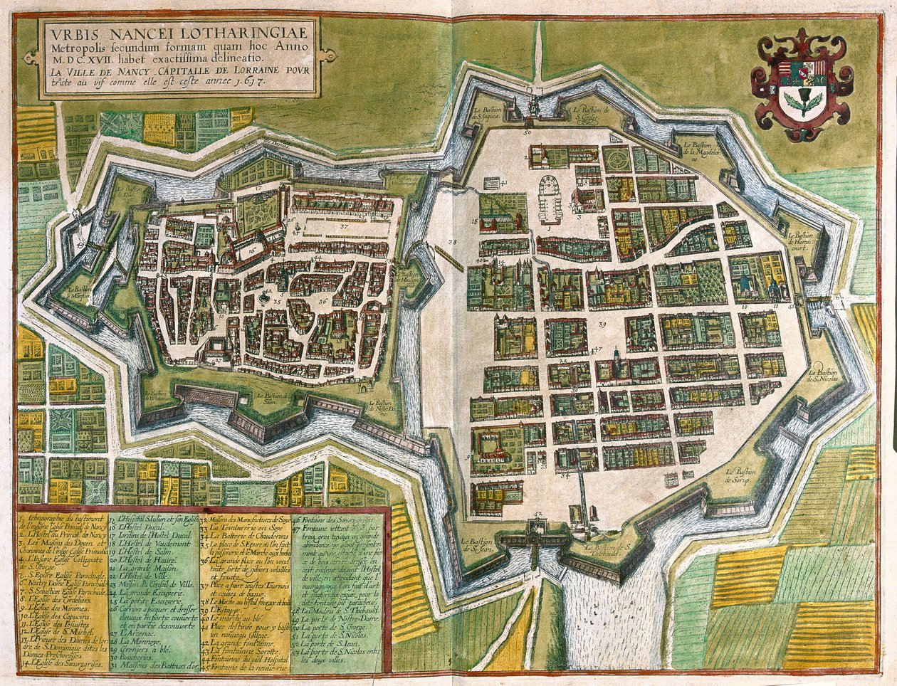 Nancy, Francja (grawerowanie autorstwa Georg Braun and Hogenberg Franz
