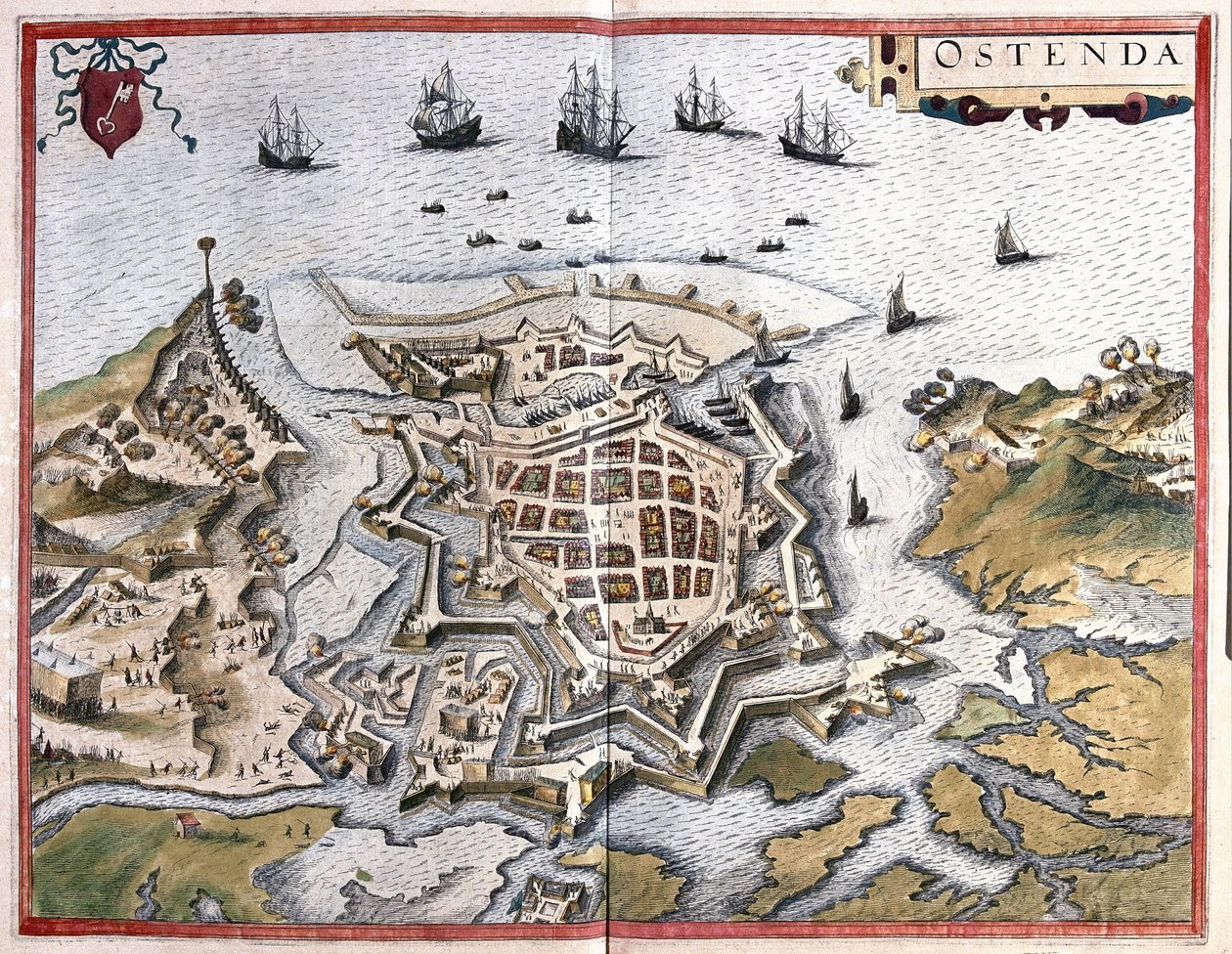 Ostenda, Belgia (Grawerowanie autorstwa Georg Braun and Hogenberg Franz
