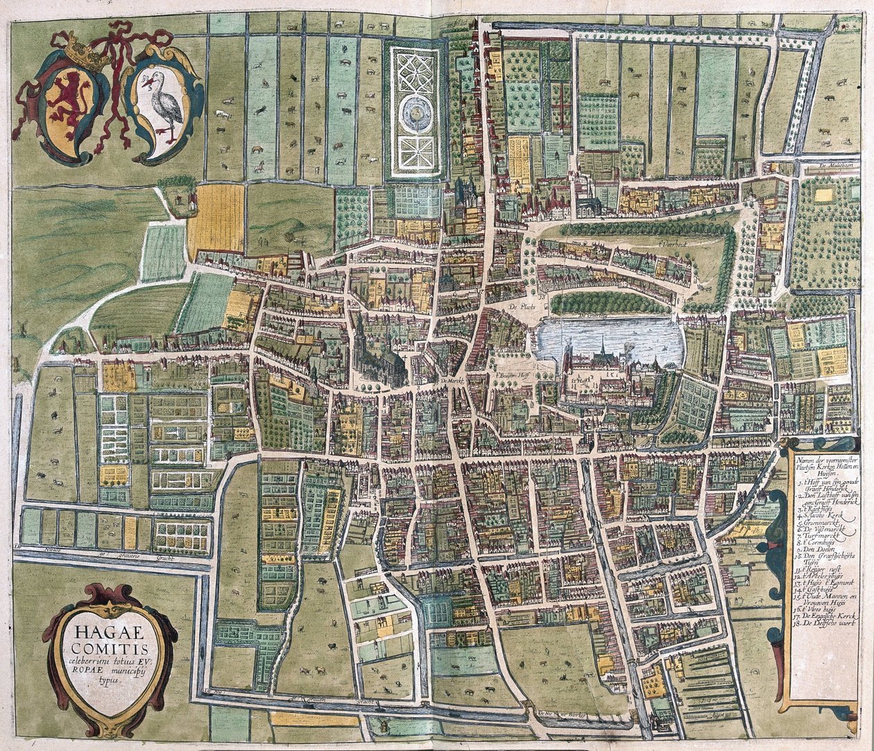 Haga, Holandia (grawerowanie autorstwa Georg Braun and Hogenberg Franz