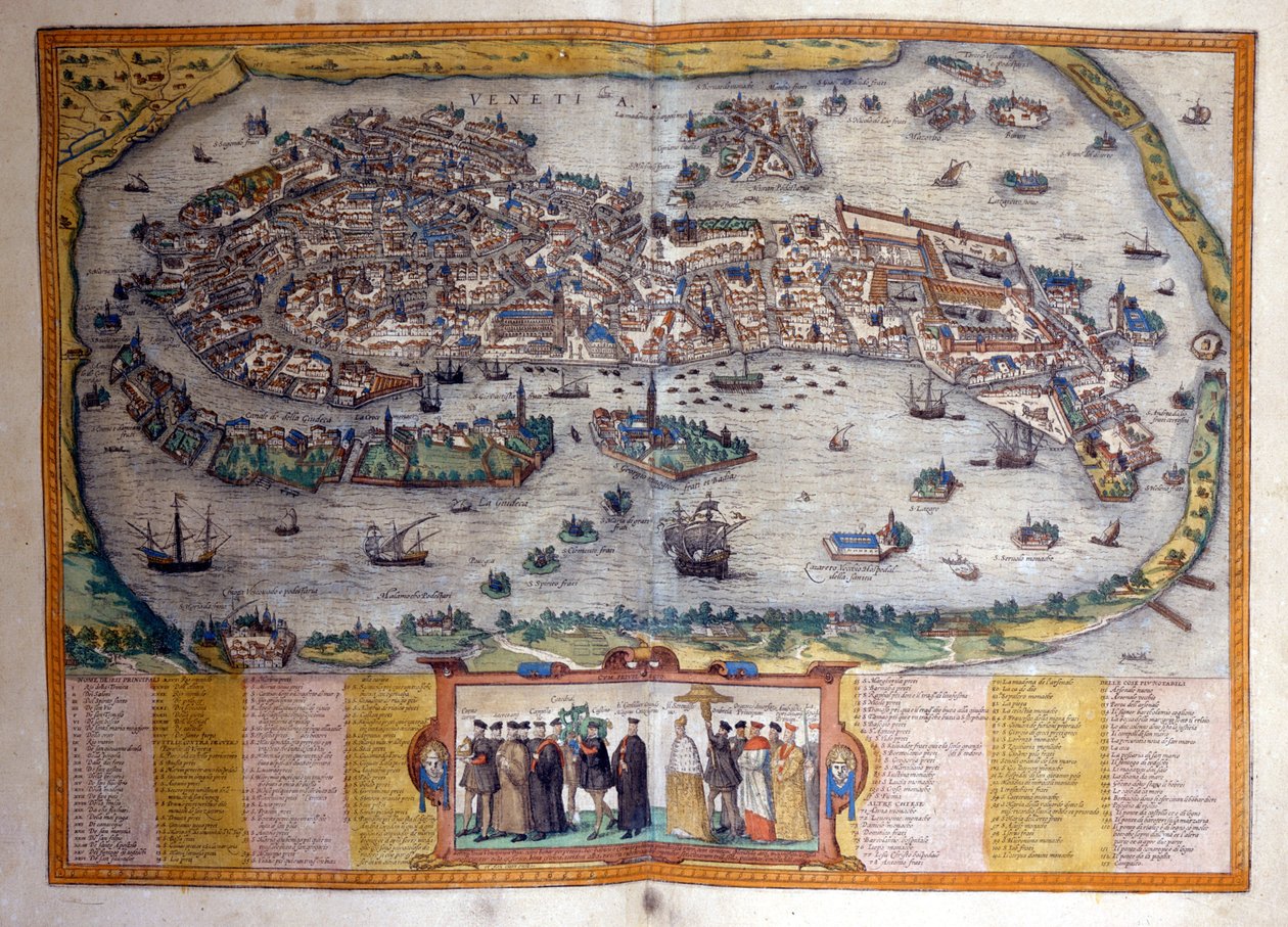 Widok Wenecji z Atlasu „Civitates Orbis Terrarum” Brauna i Hogenberga autorstwa Georg Braun and Hogenberg Franz