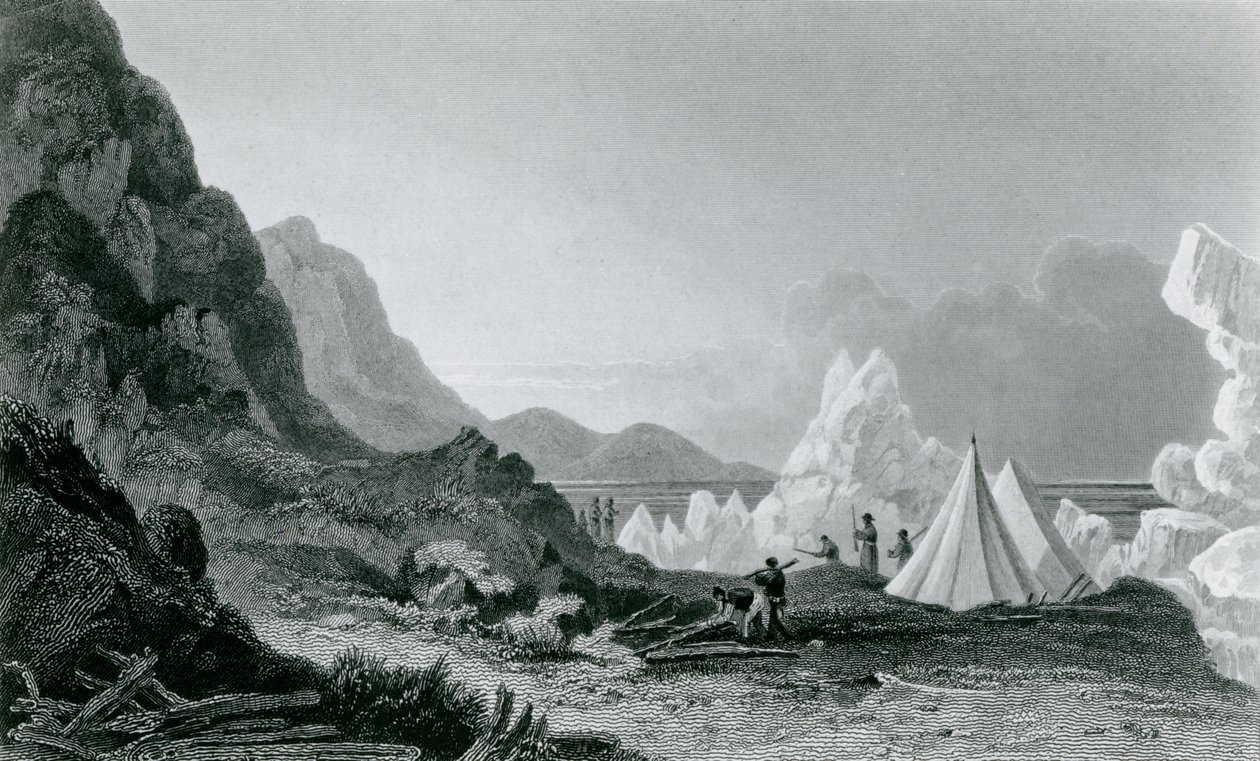 Wyprawa Franklinsa po raz pierwszy zatrzymana przez lód, 1826 autorstwa George Back