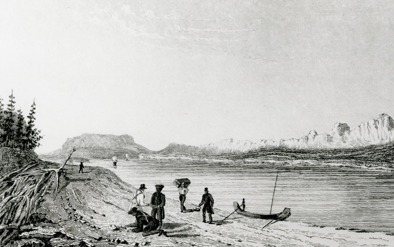 Część Gór Skalistych, rzeka Mackenzies, 1828 autorstwa George Back