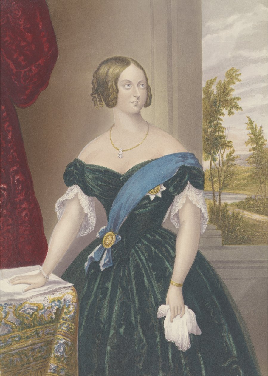 Królowa Wiktoria, c.1860 (akwatinta) autorstwa George Baxter